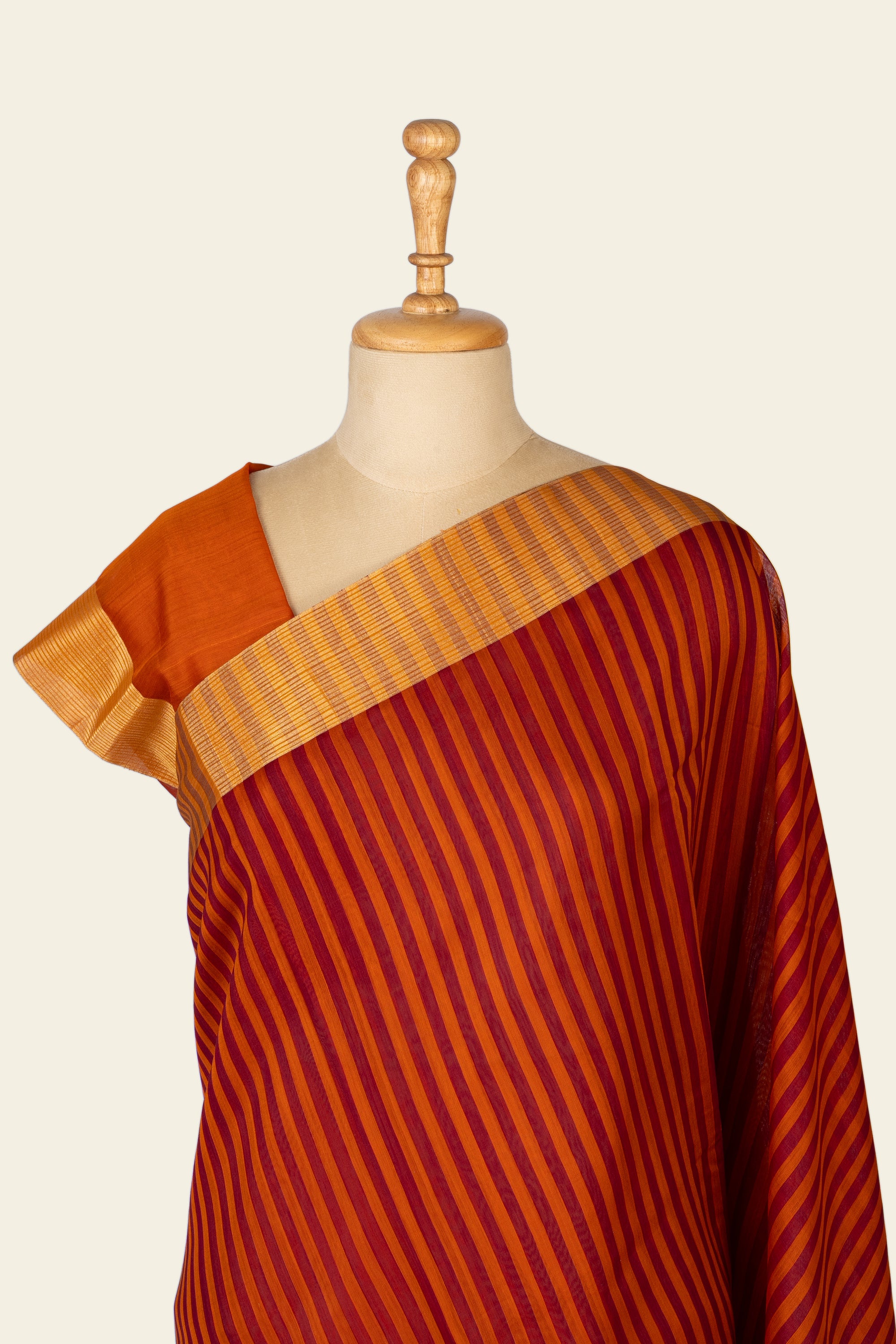 Rust Orange Chanderi Silk Saree