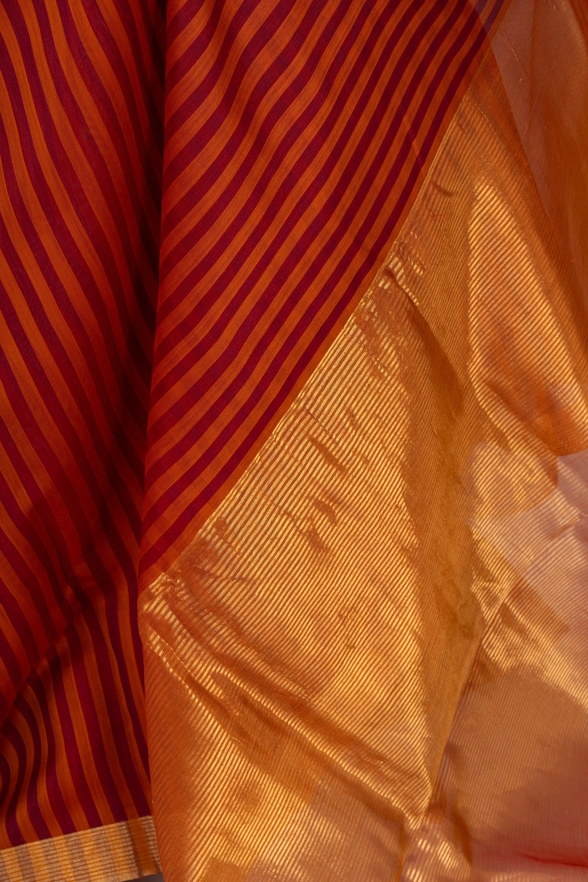 Rust Orange Chanderi Silk Saree