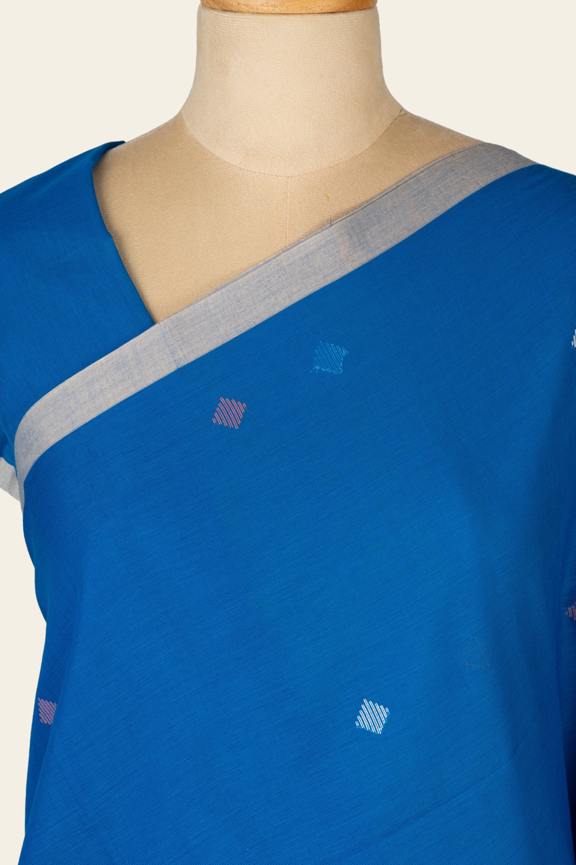 Royal Blue Bengal Jamdani Cotton Saree