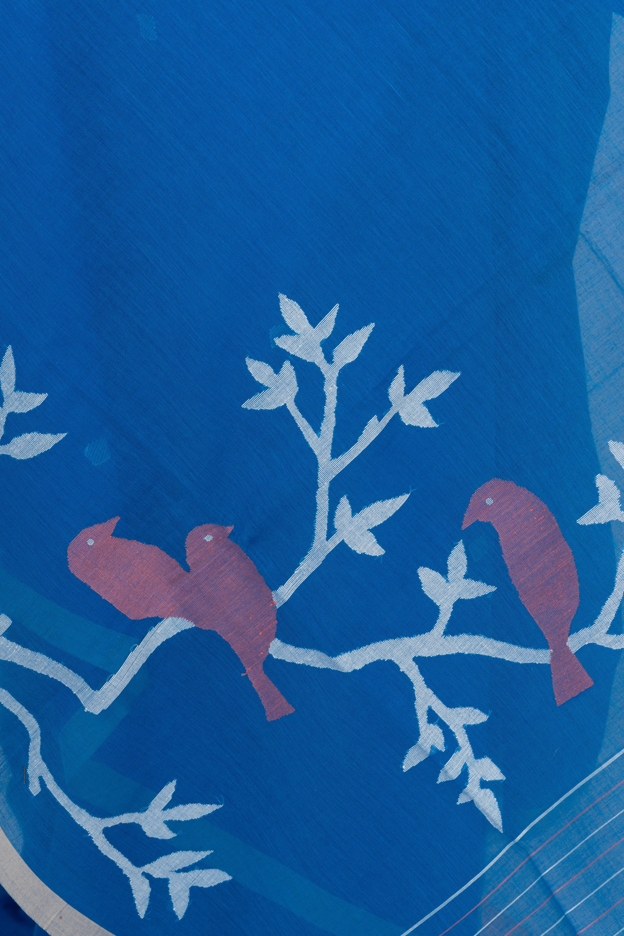 Royal Blue Bengal Jamdani Cotton Saree