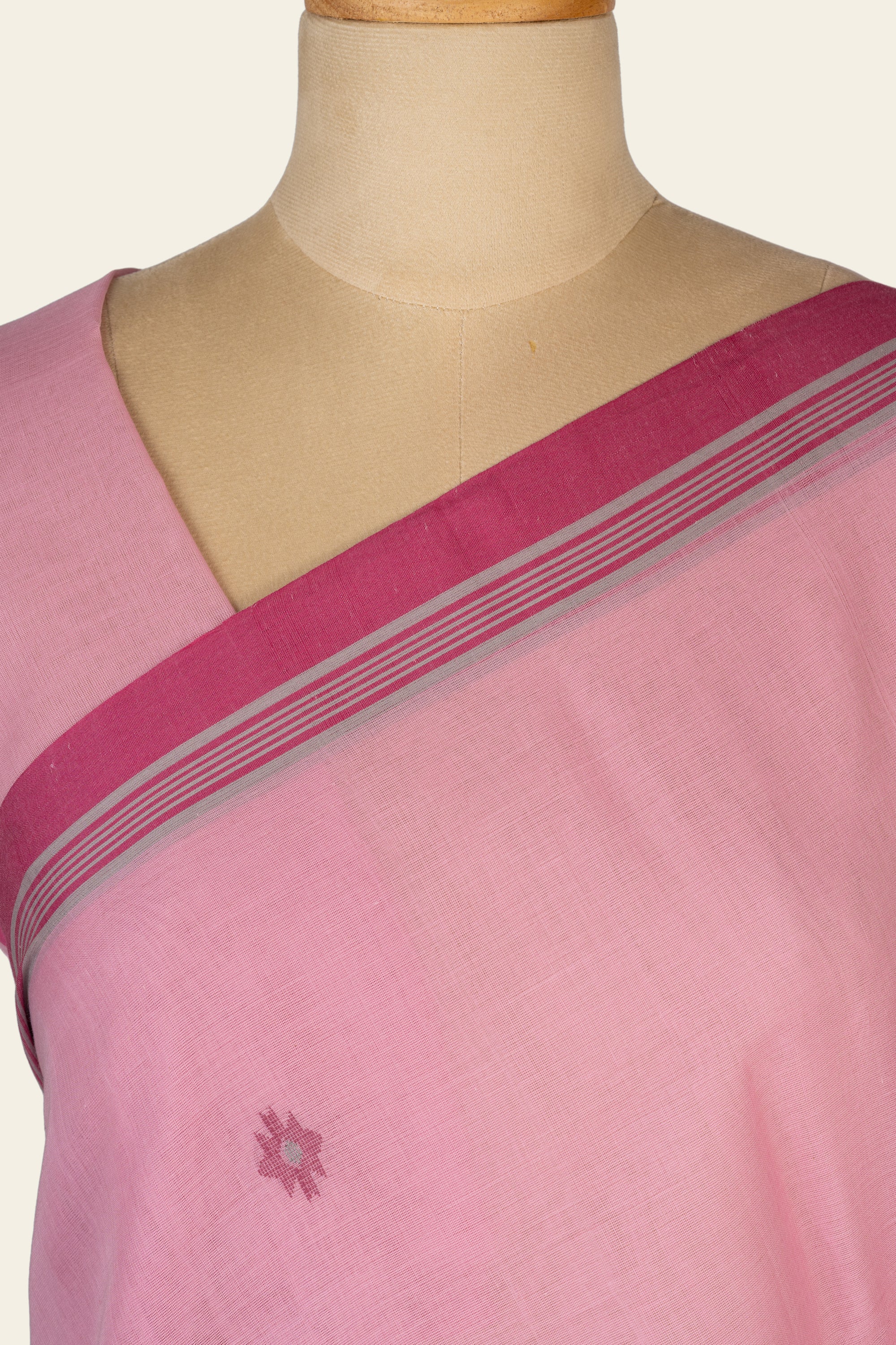Soft Pink Handwoven  Bengal Cotton Saree