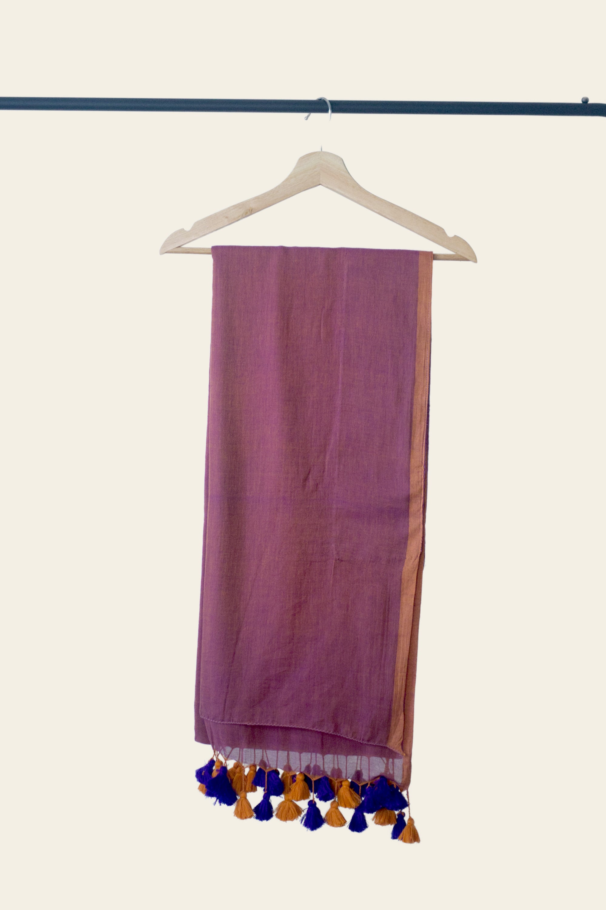 Blue and Orange Dual Shade Bengal Mulmul Cotton Saree