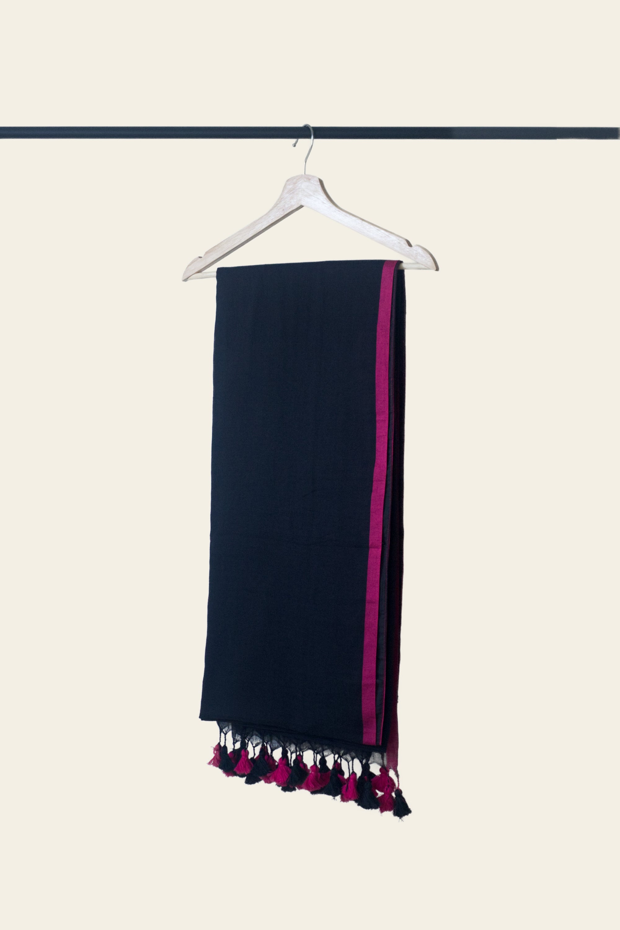 Black Bengal Mulmul Cotton Saree