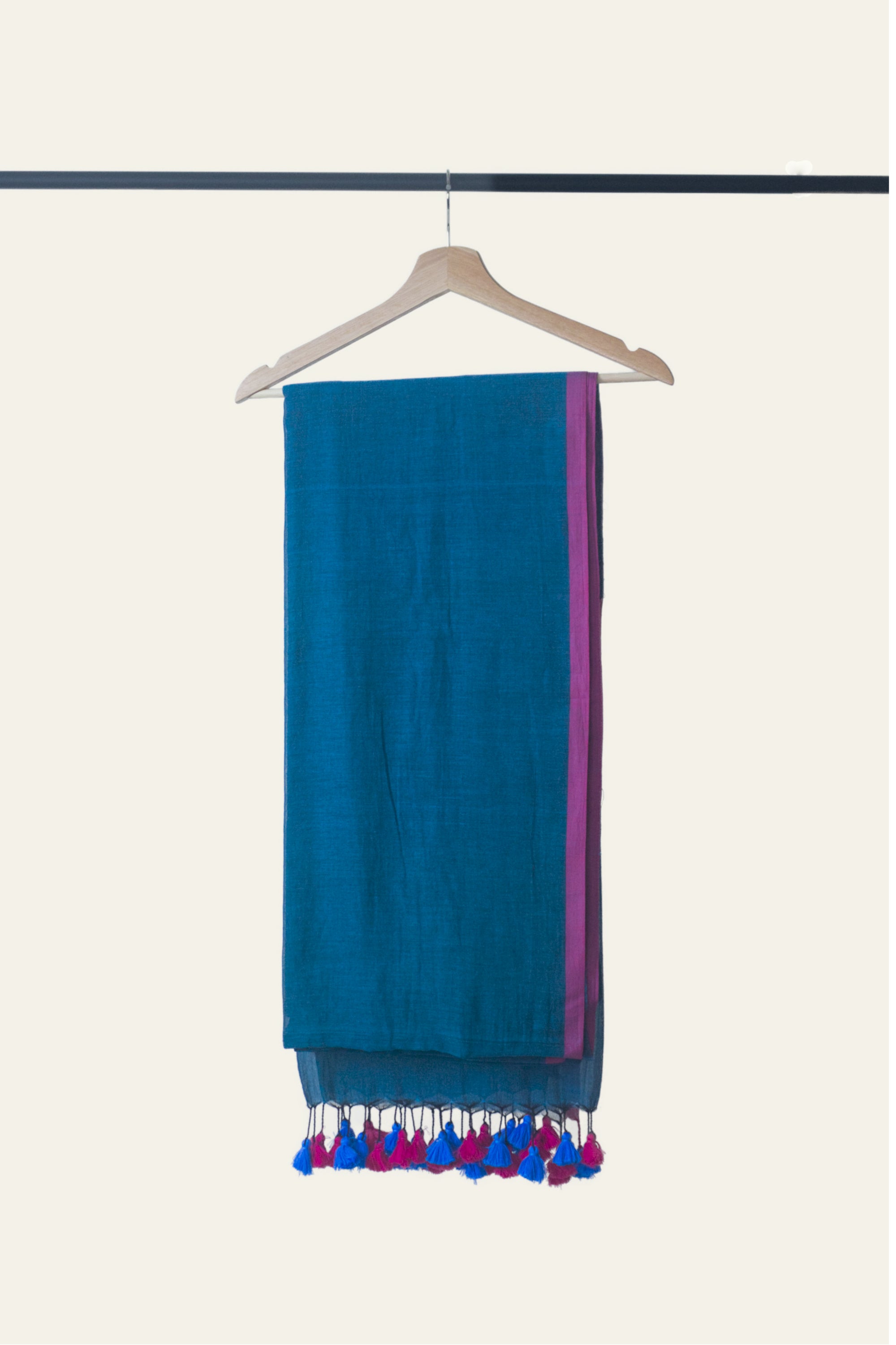 Blue Bengal Mulmul Cotton Saree