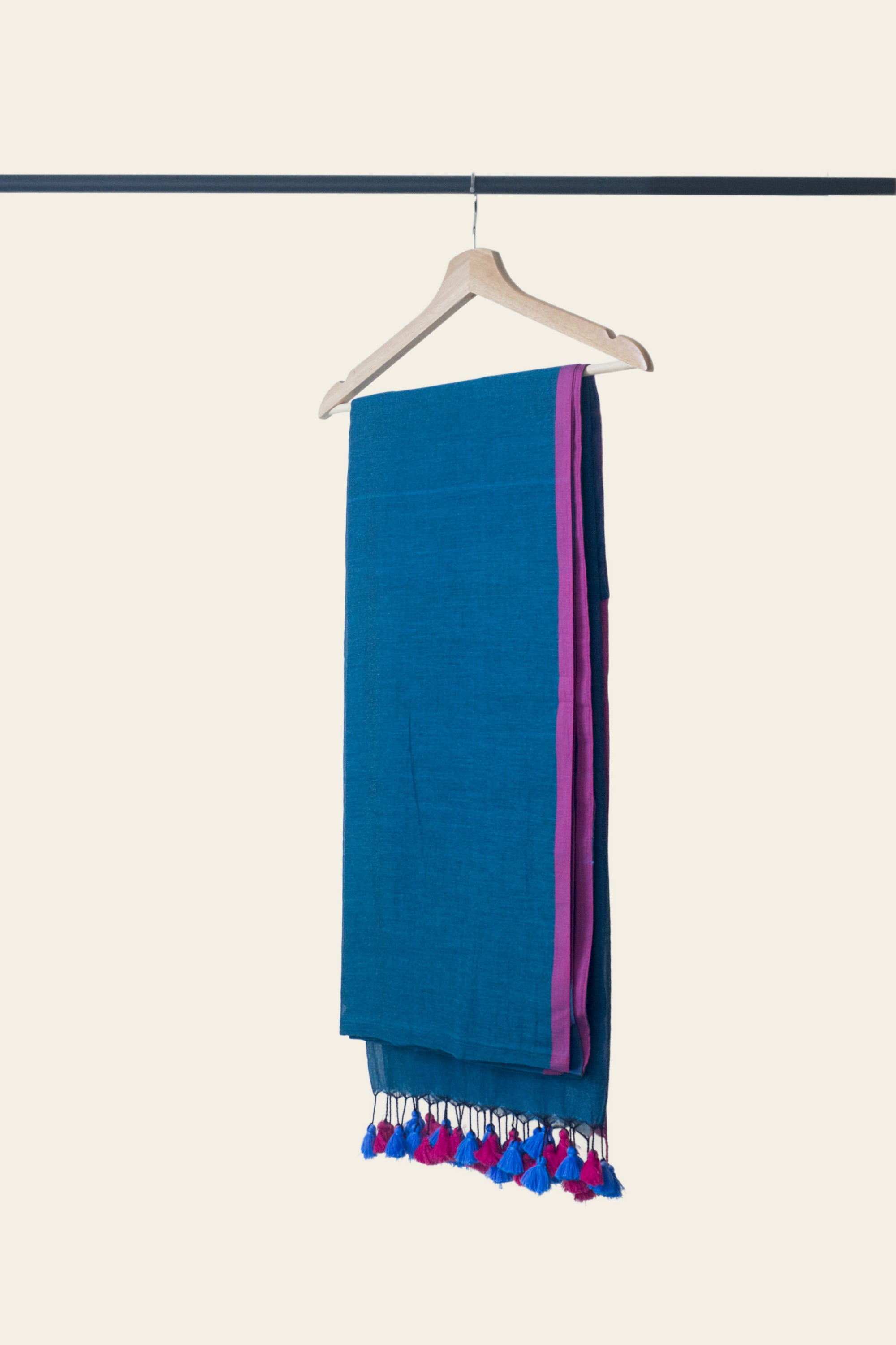 Blue Bengal Mulmul Cotton Saree