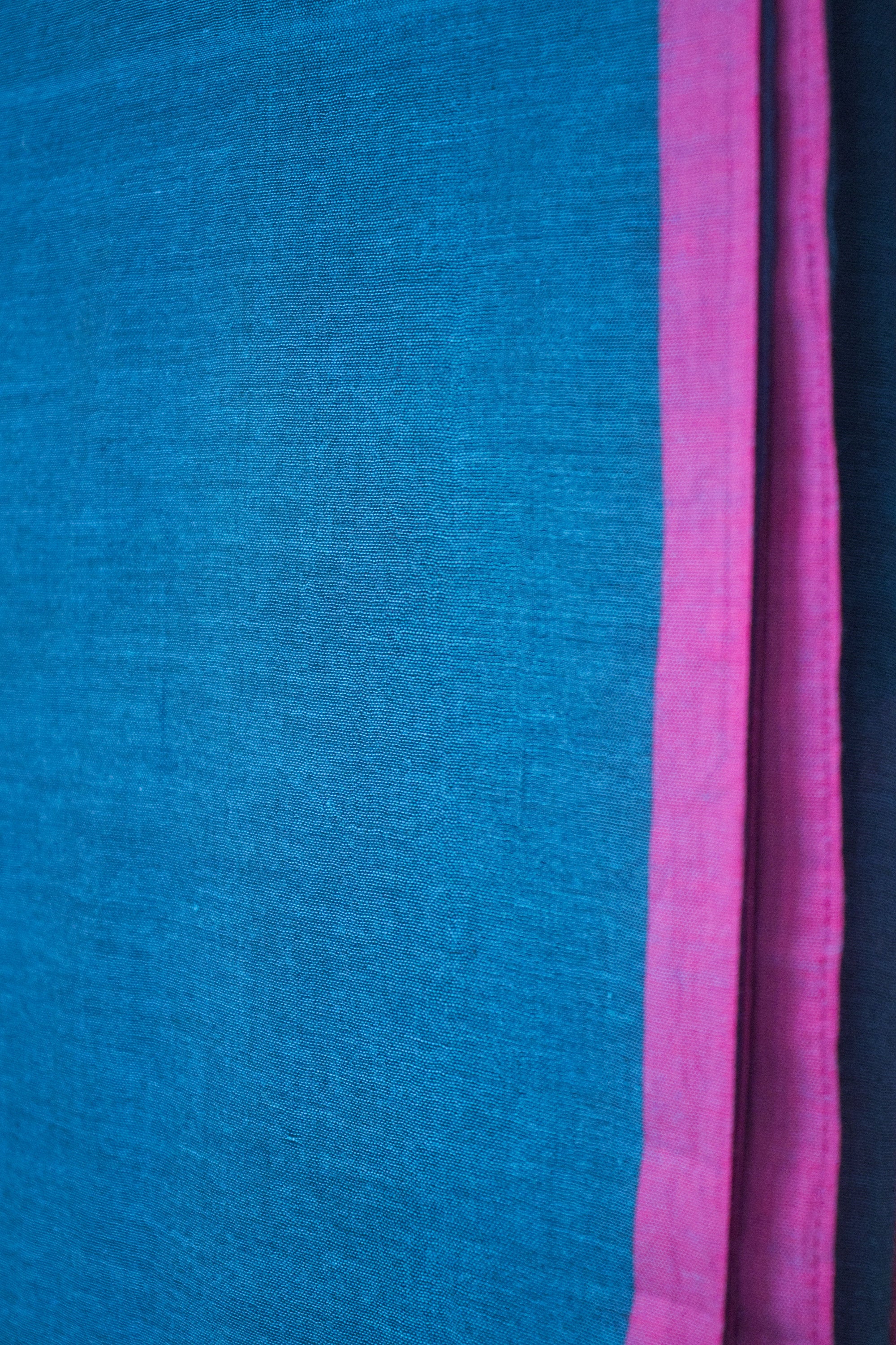 Blue Bengal Mulmul Cotton Saree