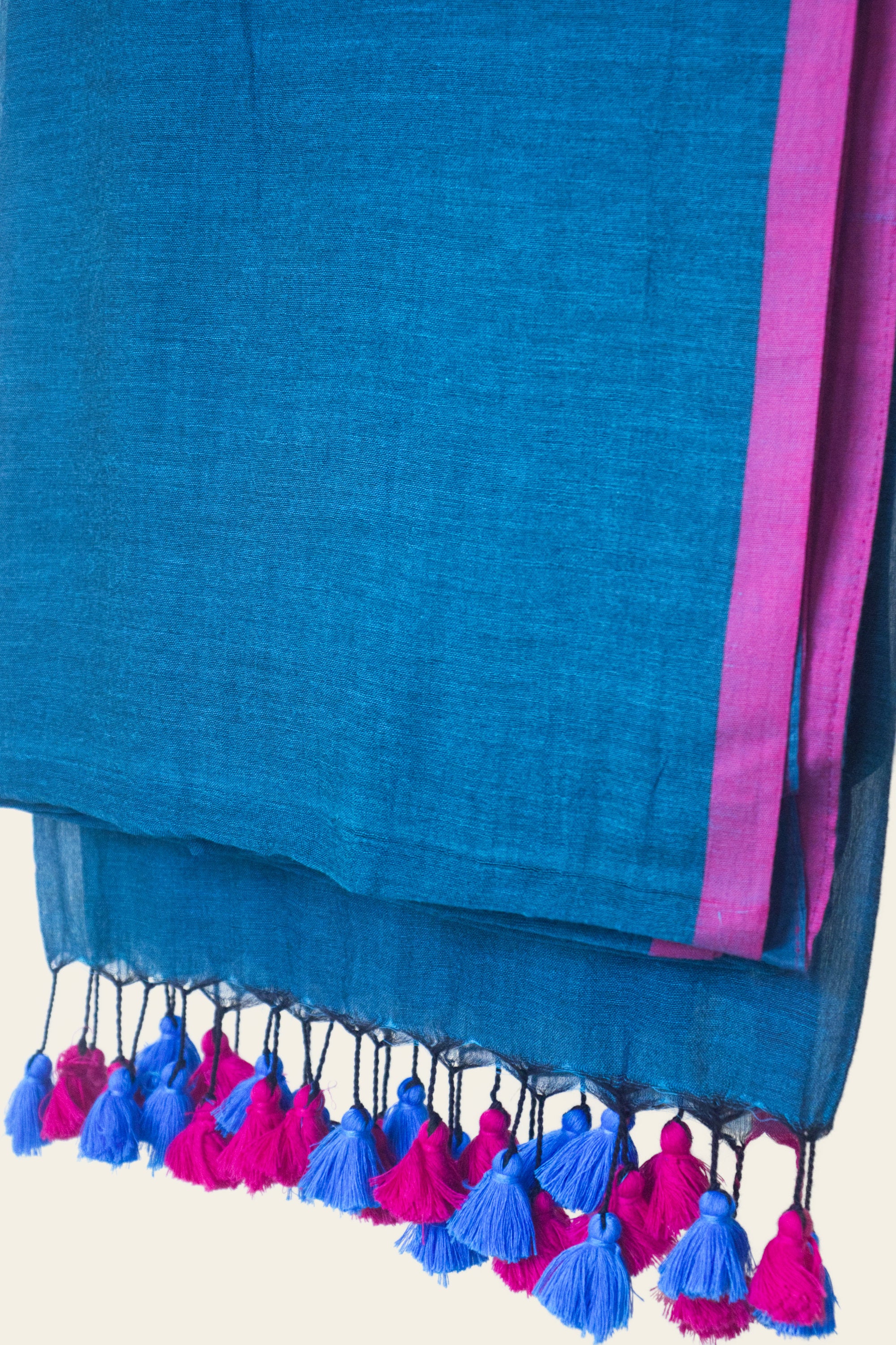 Blue Bengal Mulmul Cotton Saree